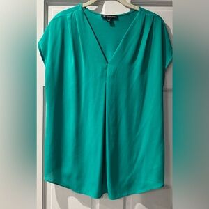 INC Mixed Media V Neck Blouse Top M